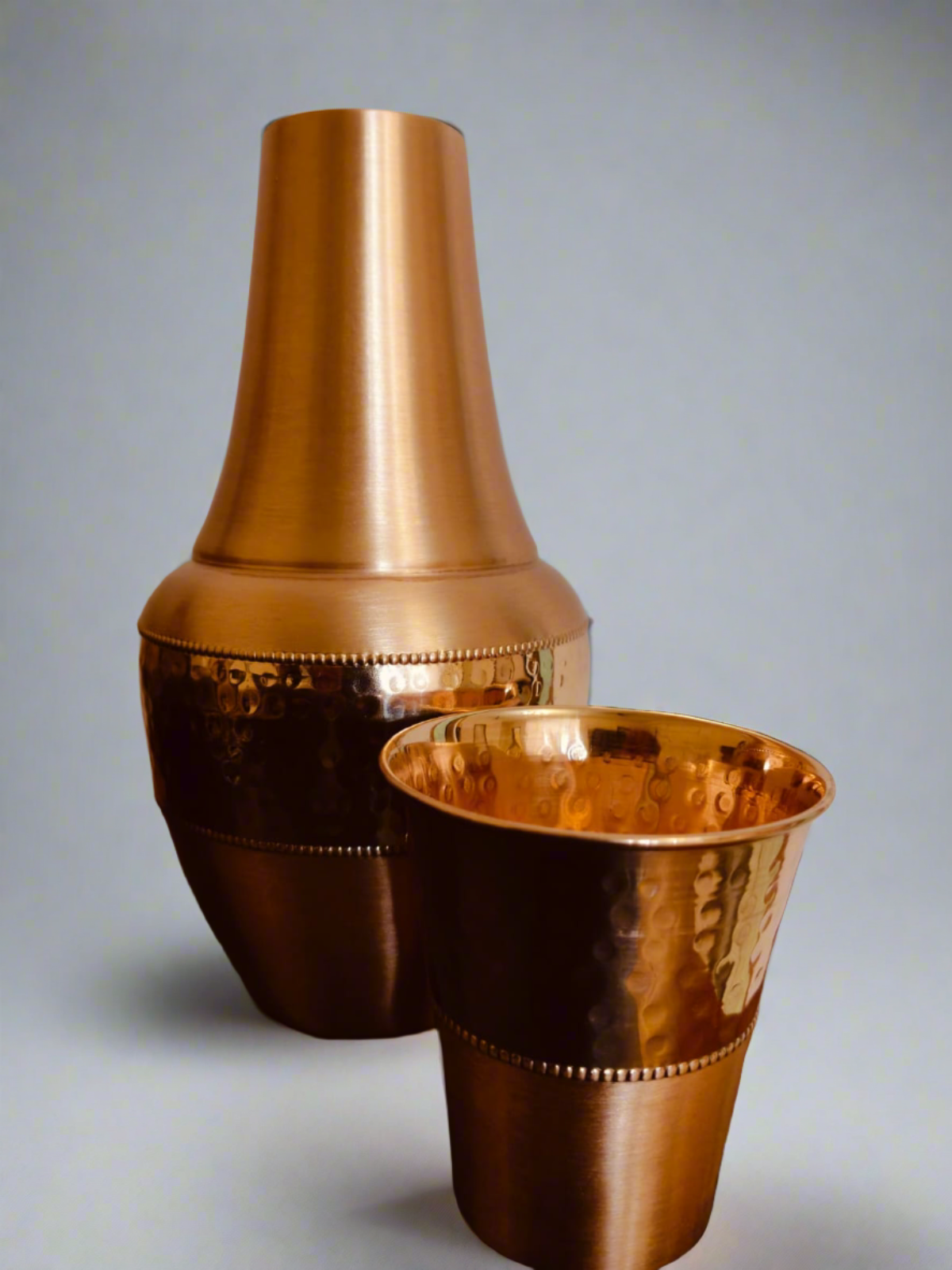 Bedside Bottle - Copper Bedside bottle with glass