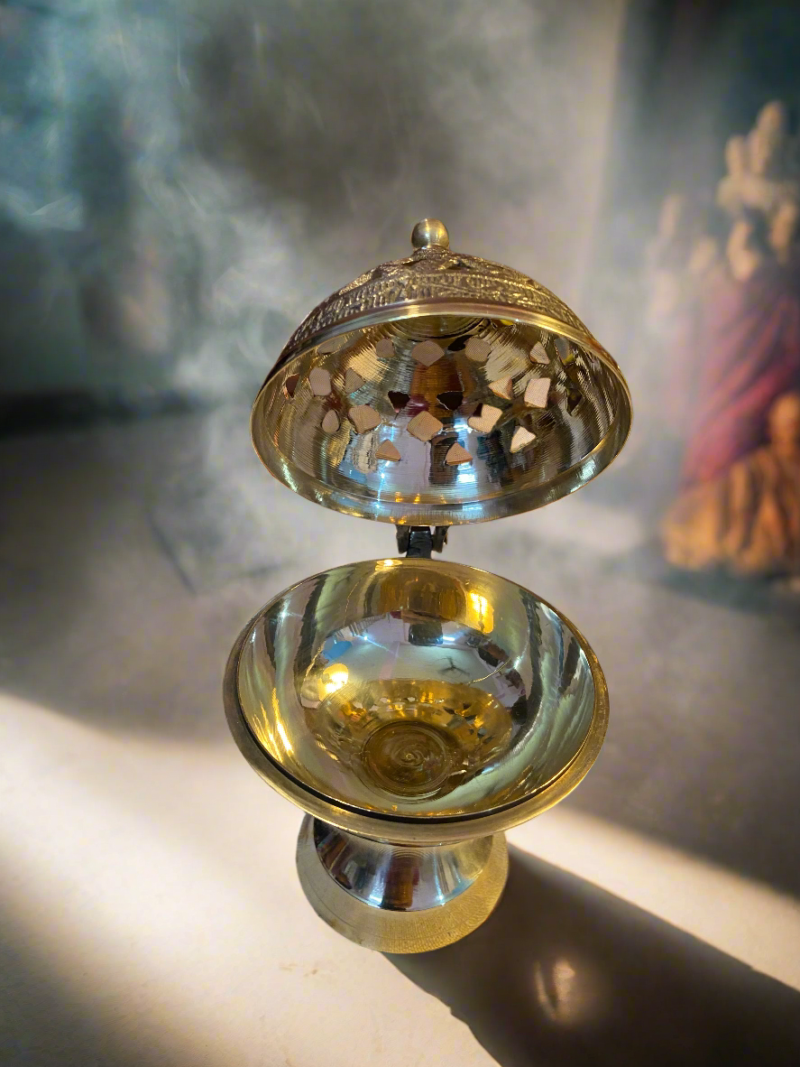 Handcrafted Brass Humad Dani | Traditional Dhoop Dani for Spiritual Purity