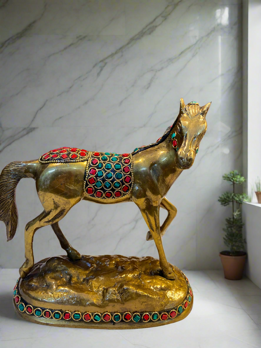 Decorative Brass Horse Statue