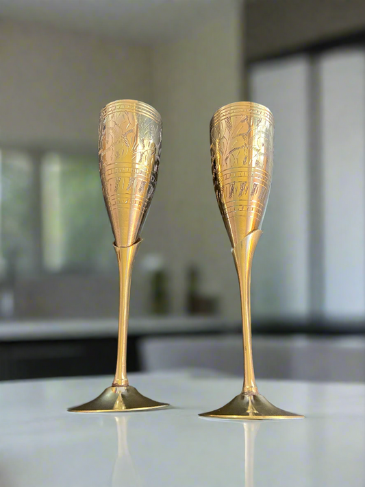 Exquisite Brass Champagne Glass | Handcrafted Elegance for Celebrations | Wine Glass