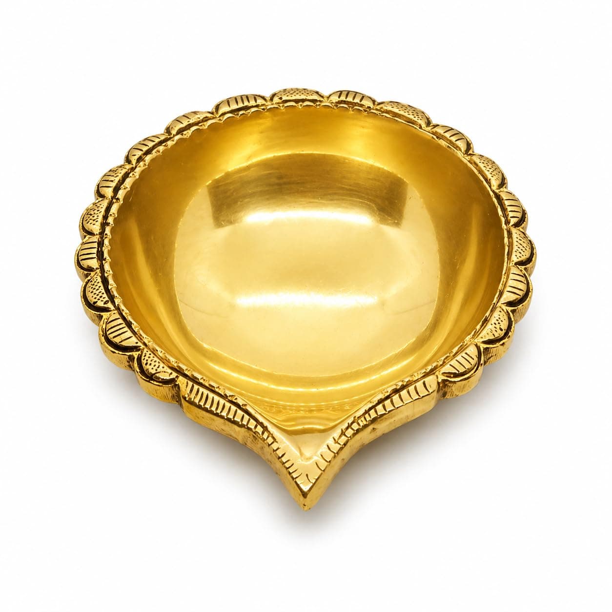 Little Divinity Heavy Premium Brass Diya for Pooja | Traditional Oil Lamp for Home Mandir, Temple, Festival & Décor | 300 Gram
