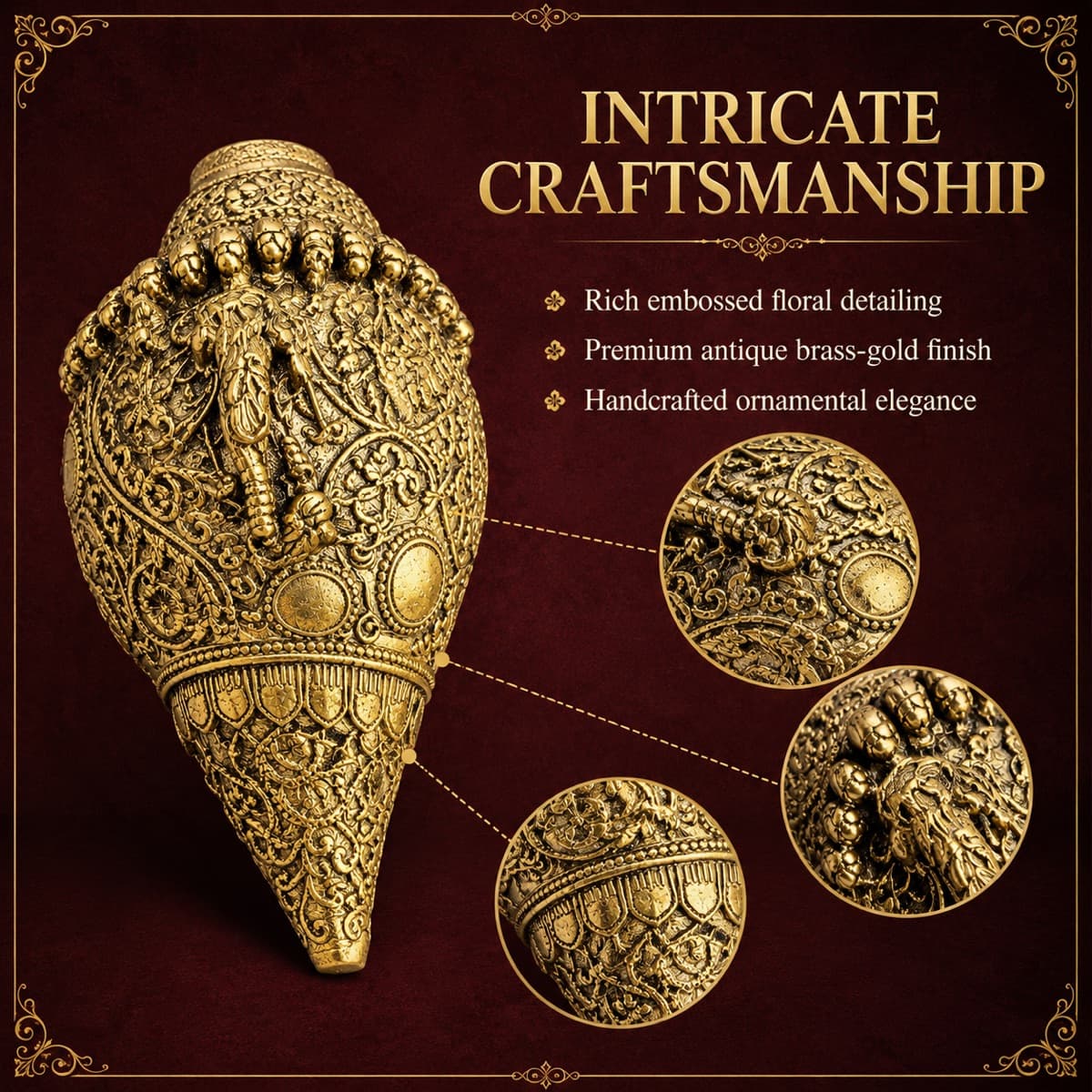 Brass Shankh Pooja Decor — Lifestyle view