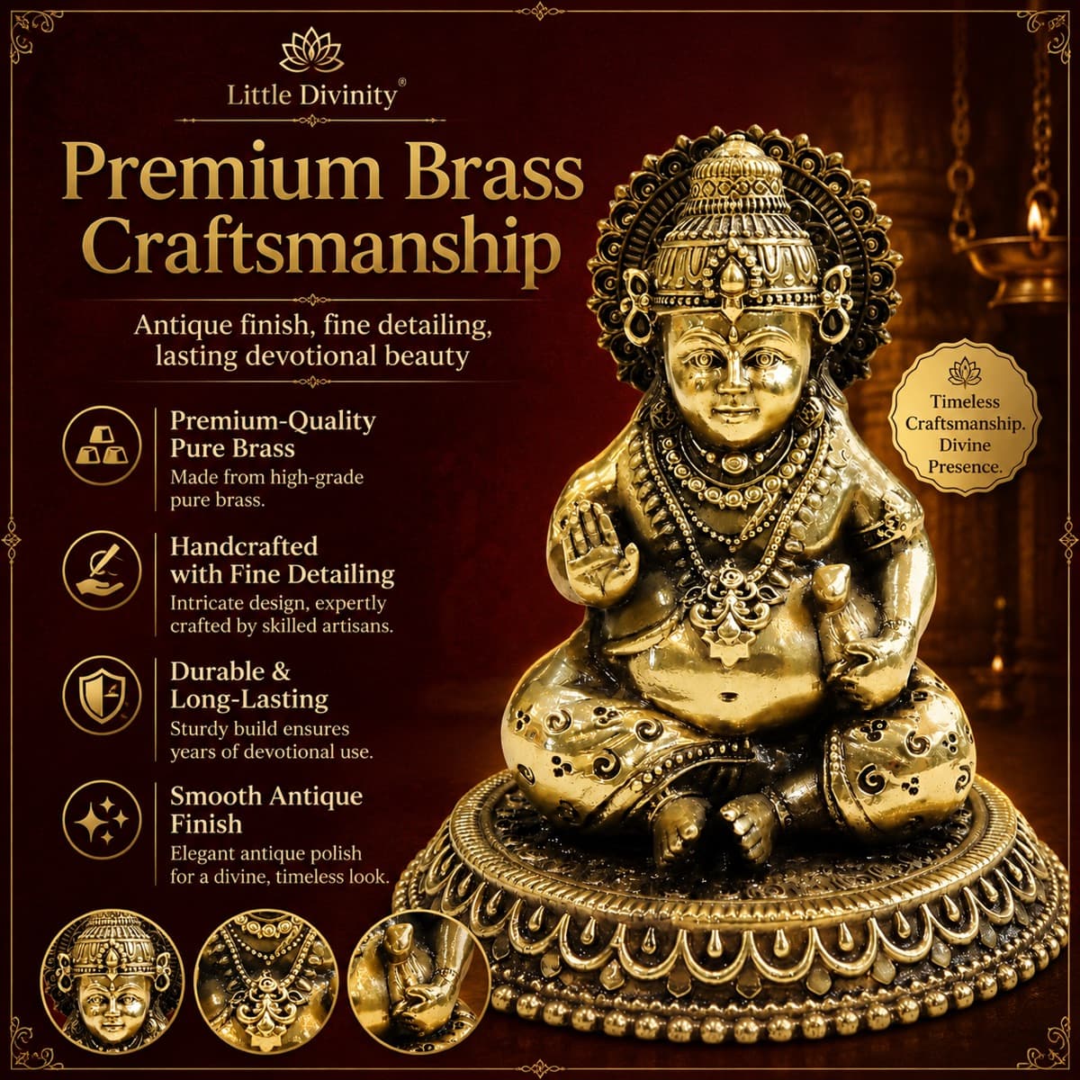 Brass Kuber Pooja Idol — Detail view