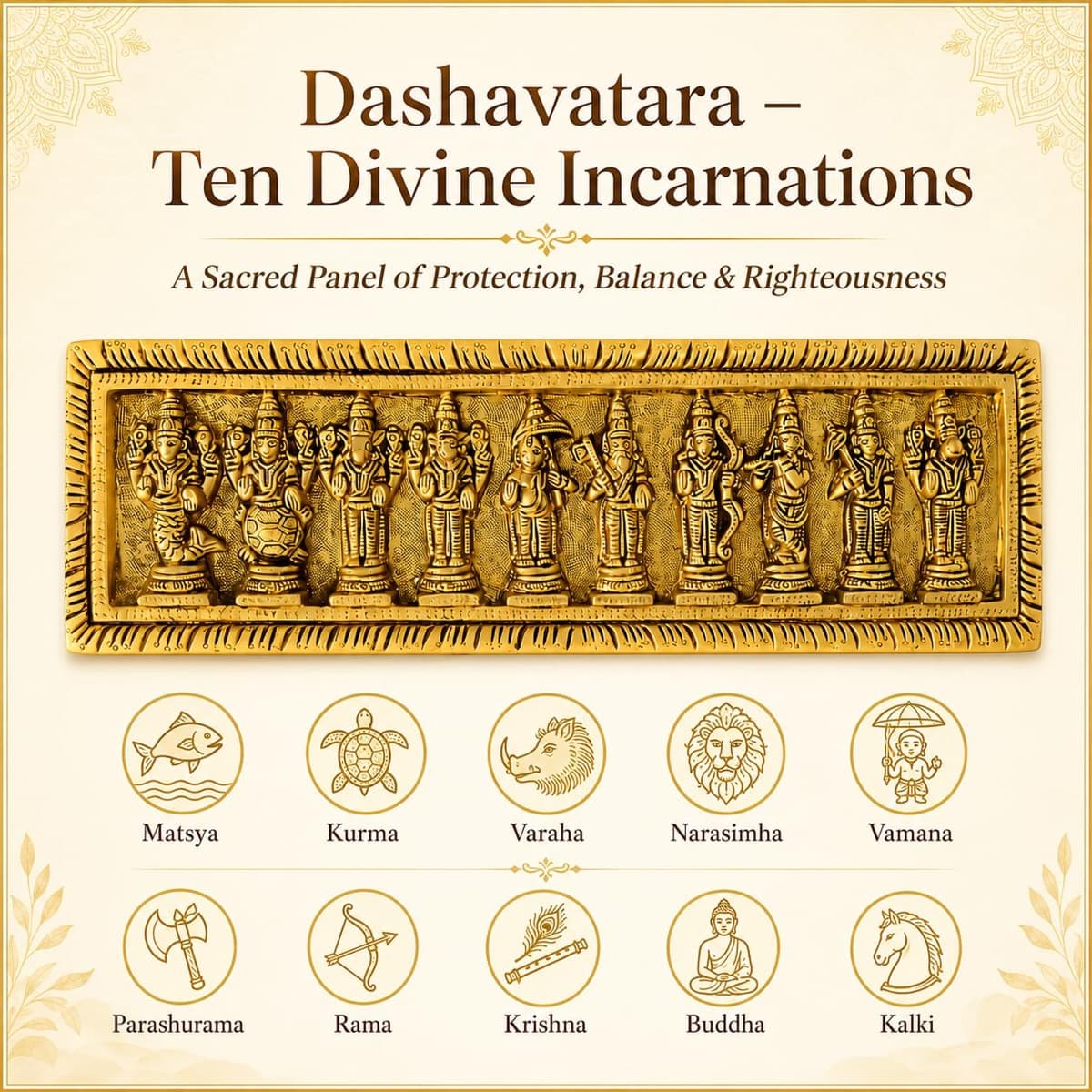 Brass Dashavatar Wall Hanging