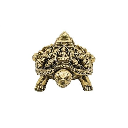 Little Divinity Brass Tortoise with Shree Yantra Feng Shui Vastu