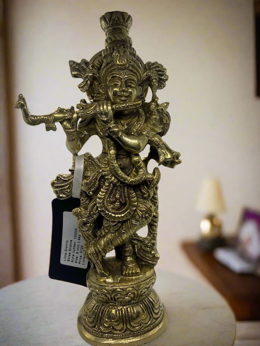 Brass Lord Krishna Idol – Symbol of Love and Harmony