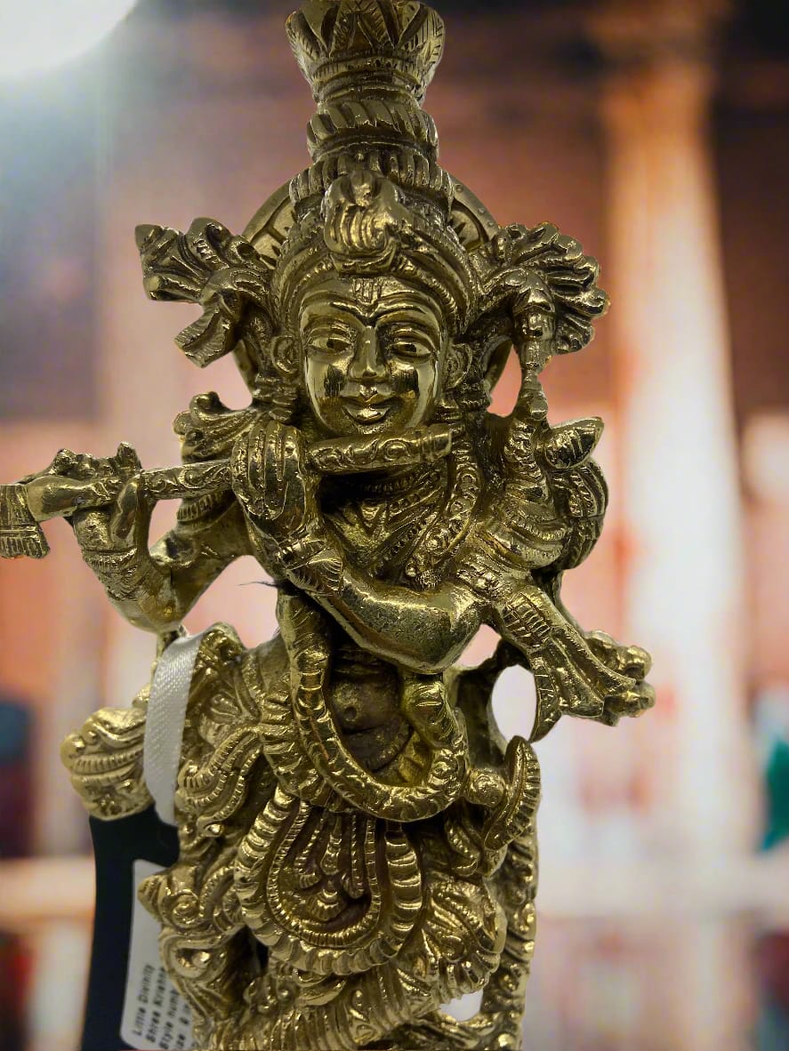 Brass Lord Krishna Idol – Symbol of Love and Harmony