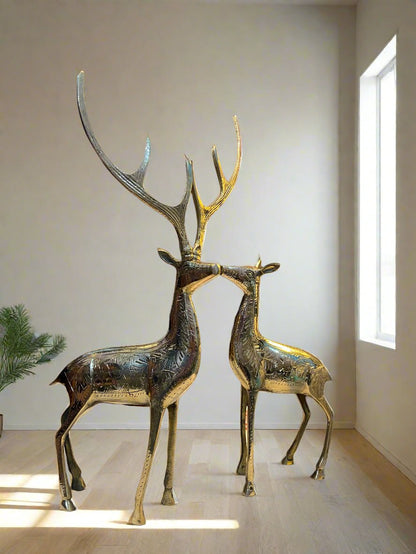 Brass Deer Figurines