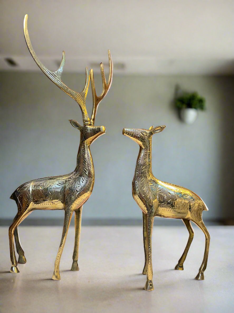 Brass Deer Figurines