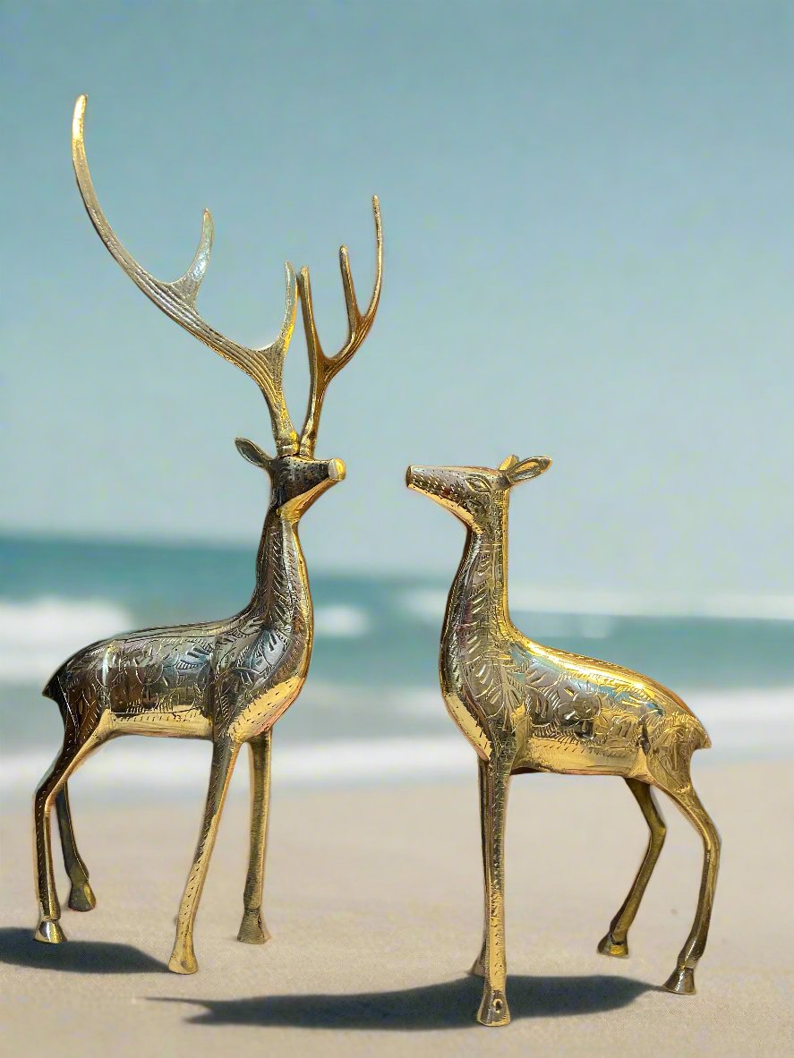 Brass Deer Figurines