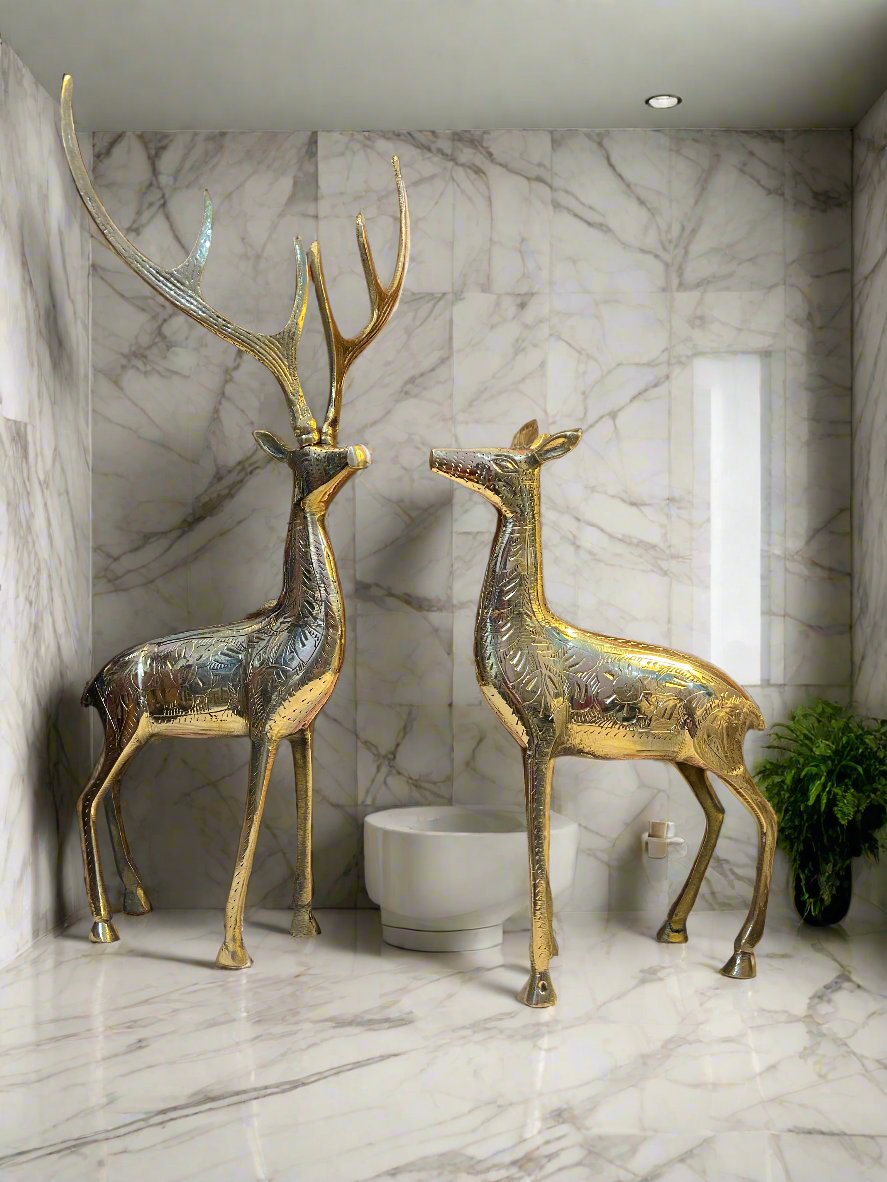 Brass Deer Figurines