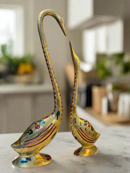 Brass Crane Figurines