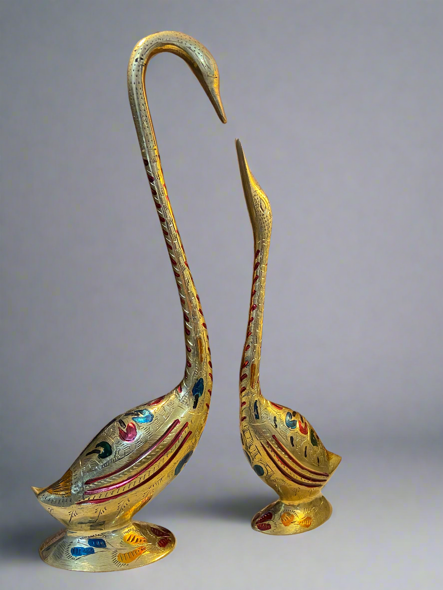 Brass Crane Figurines