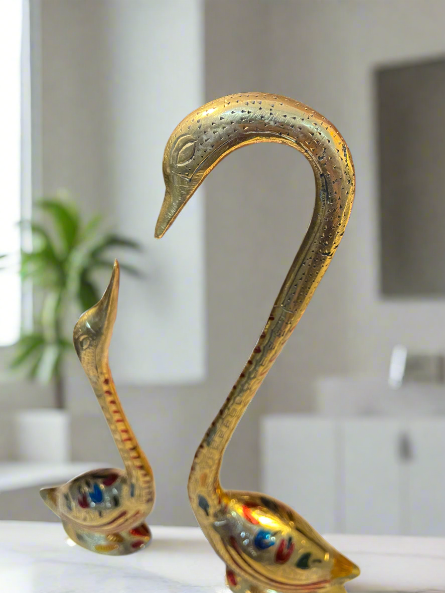 Brass Crane Figurines