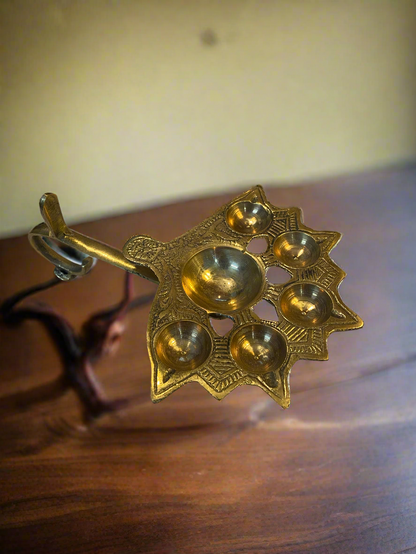 Traditional Brass Panchmukhi Diya