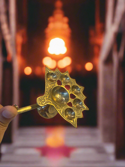 Traditional Brass Panchmukhi Diya