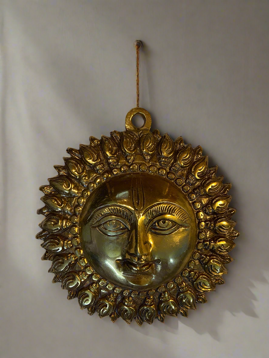 Brass Surya Wall Hanging | Radiant Sun God