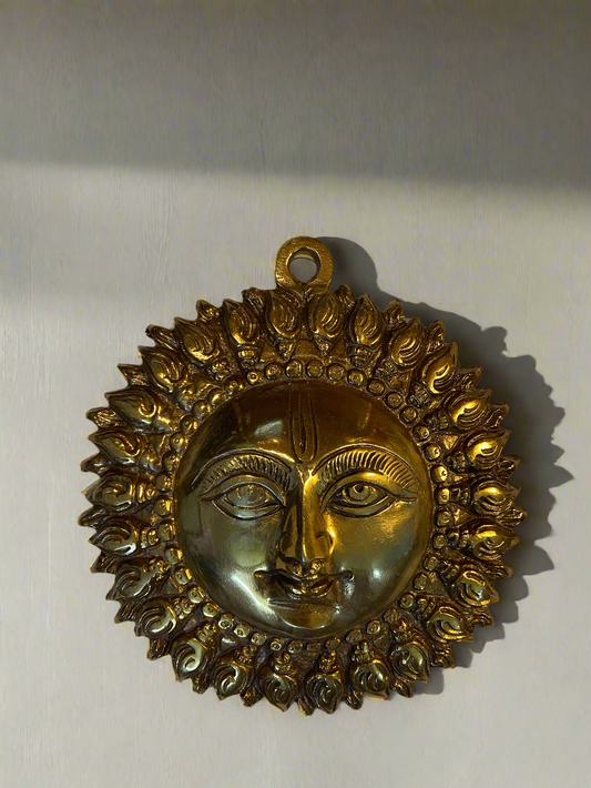 Brass Surya Wall Hanging | Radiant Sun God