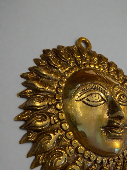 Brass Surya Wall Hanging | Radiant Sun God