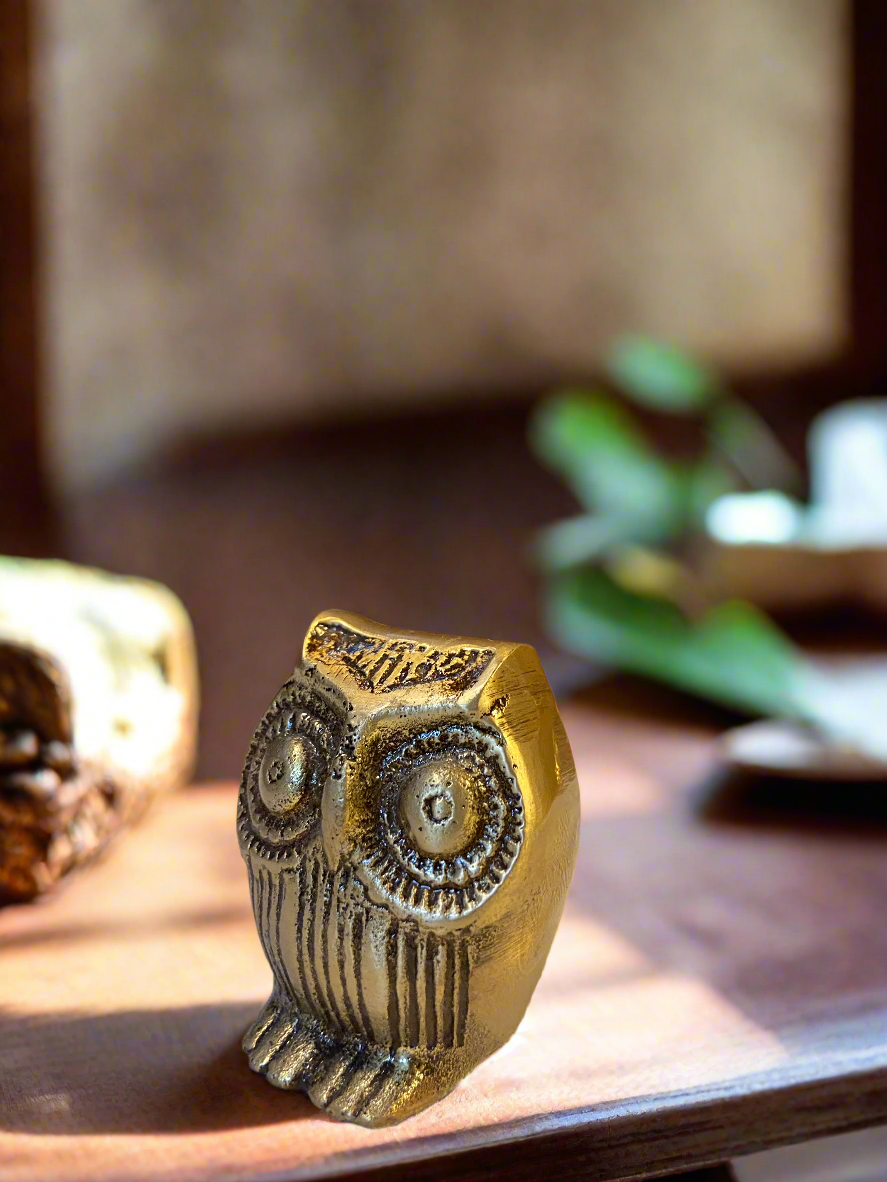 Brass Owl Statue | Perfect for Vastu and Feng Shui Decor