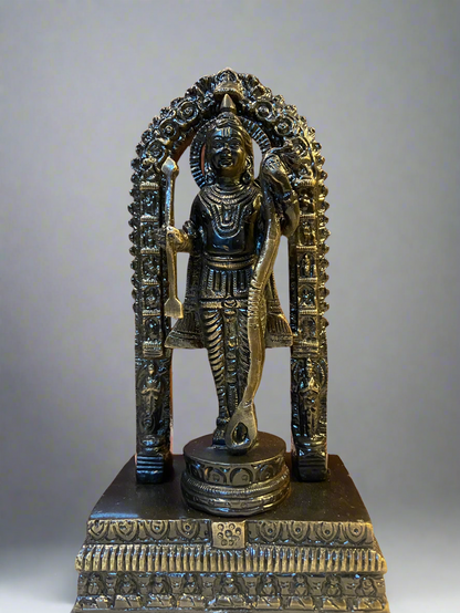 Brass Lord Ram Statue in Black | Traditional Indian Craftsmanship