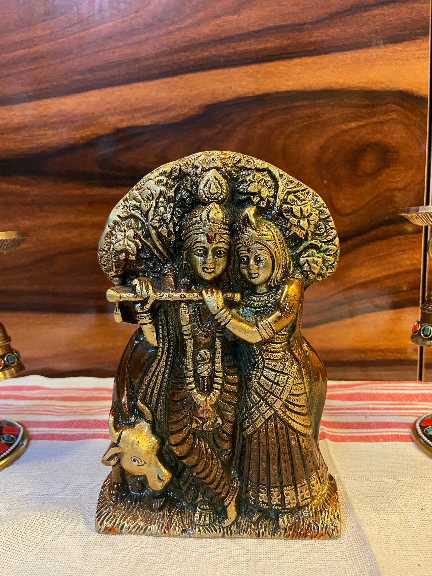 Handcrafted Brass Radha Krishna Statue | Divine Love and Harmony Decor