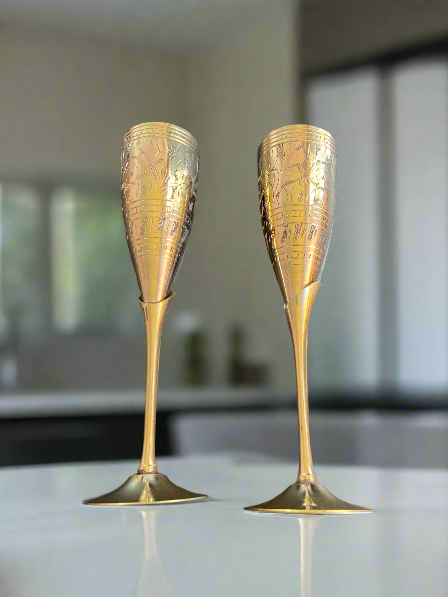 Exquisite Brass Champagne Glass | Handcrafted Elegance for Celebrations | Wine Glass