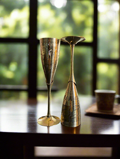 Exquisite Brass Champagne Glass | Handcrafted Elegance for Celebrations | Wine Glass