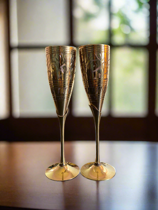 Exquisite Brass Champagne Glass | Handcrafted Elegance for Celebrations | Wine Glass