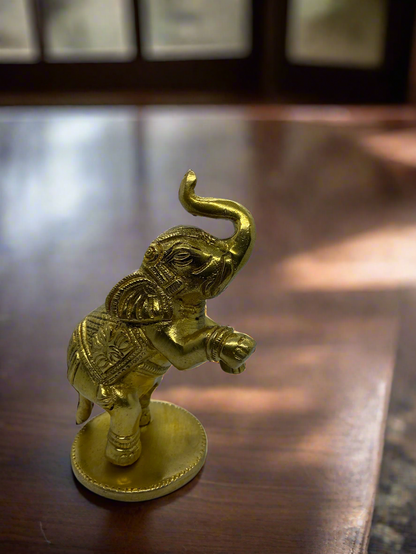 Intricately Designed Brass Elephant Figurines