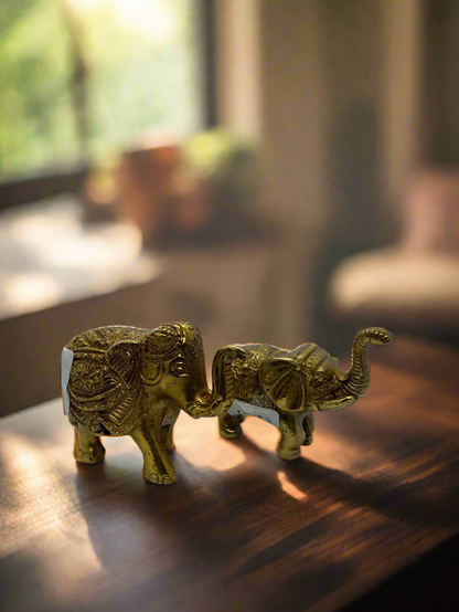 Golden Elephant Figurines – Symbol of Strength and Wisdom