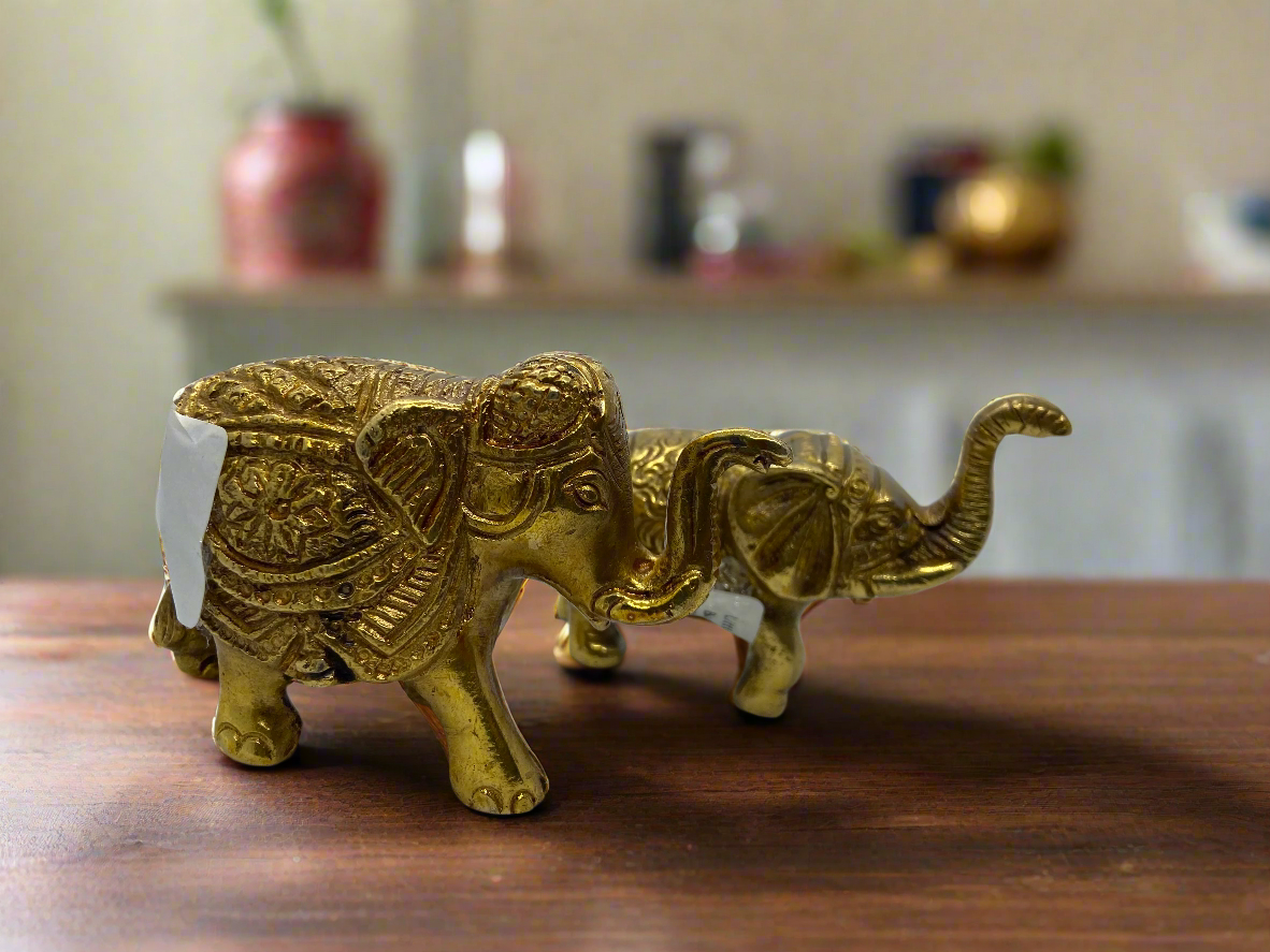 Golden Elephant Figurines – Symbol of Strength and Wisdom