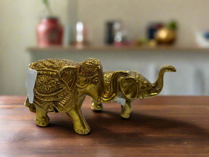 Golden Elephant Figurines – Symbol of Strength and Wisdom