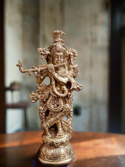 Brass Lord Krishna Idol – Symbol of Love and Harmony