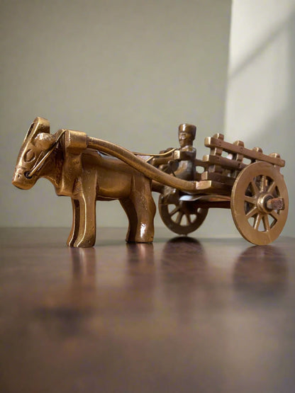 Brass Bullock Cart Showpiece – Symbol of Tradition and Heritage